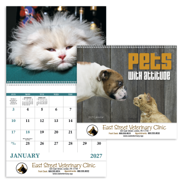 Pets with Attitude Wall Calendar - Spiral